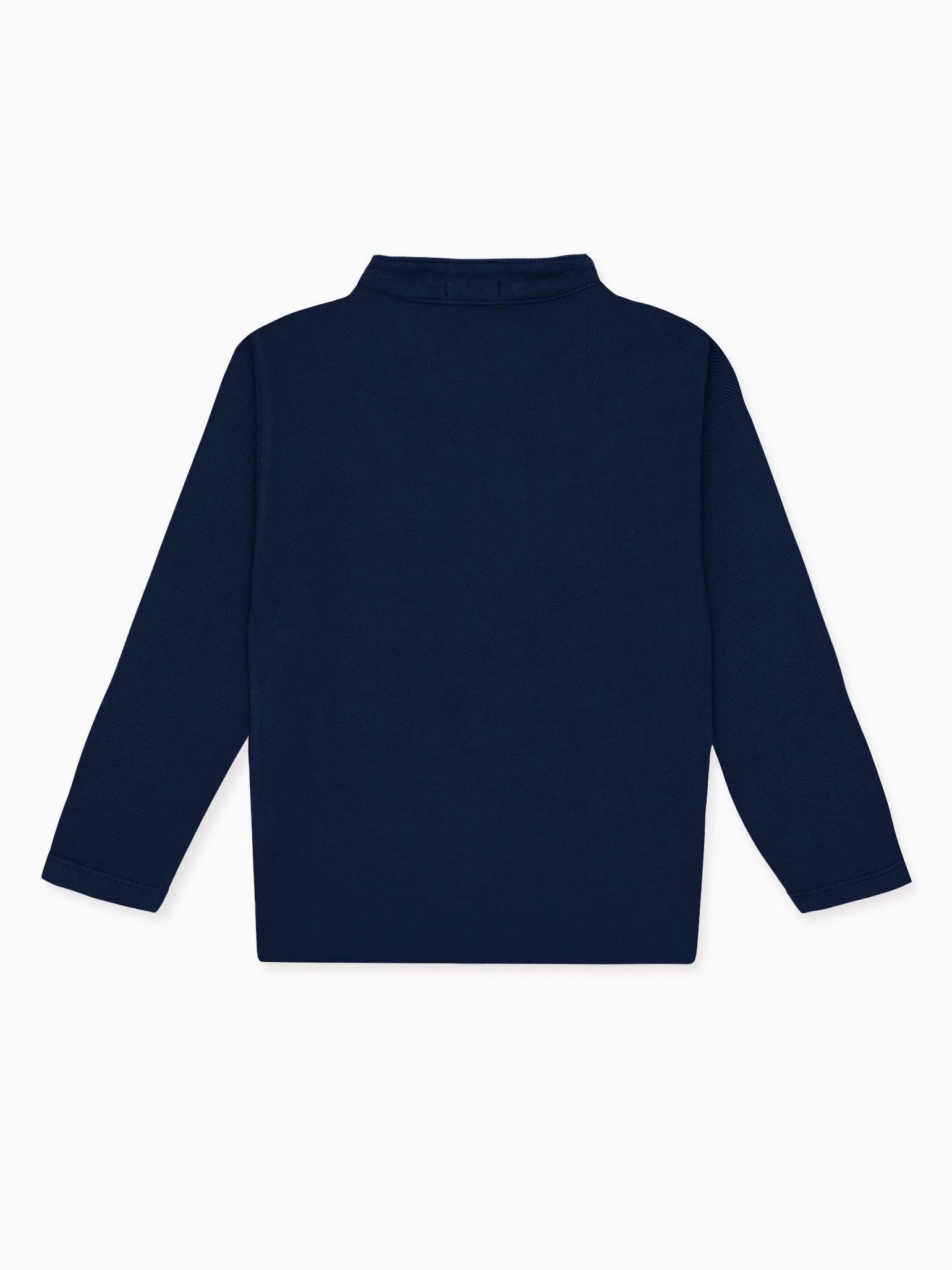Polo à manches longues bleu marine pour garçon