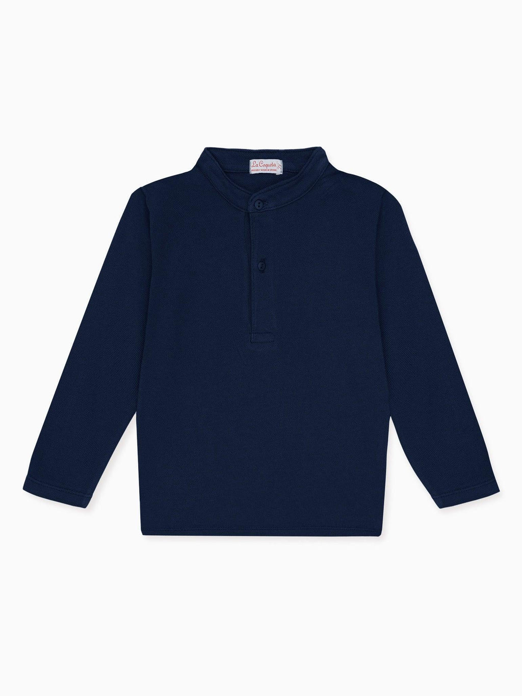 Polo à manches longues bleu marine pour garçon