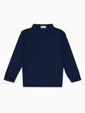 Polo à manches longues bleu marine pour garçon