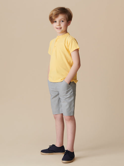 Short chino garçon rayé bleu