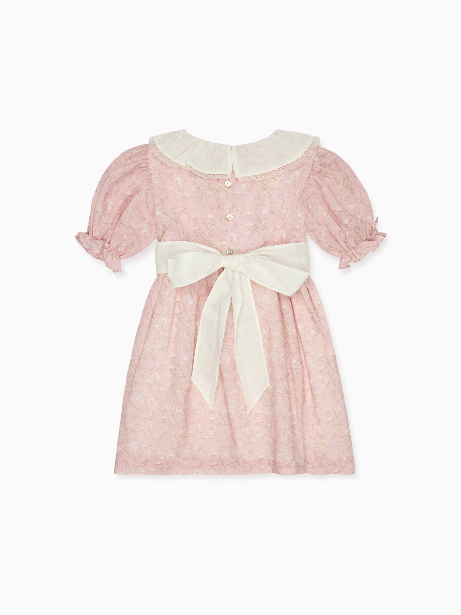 Robe fille en toile rose