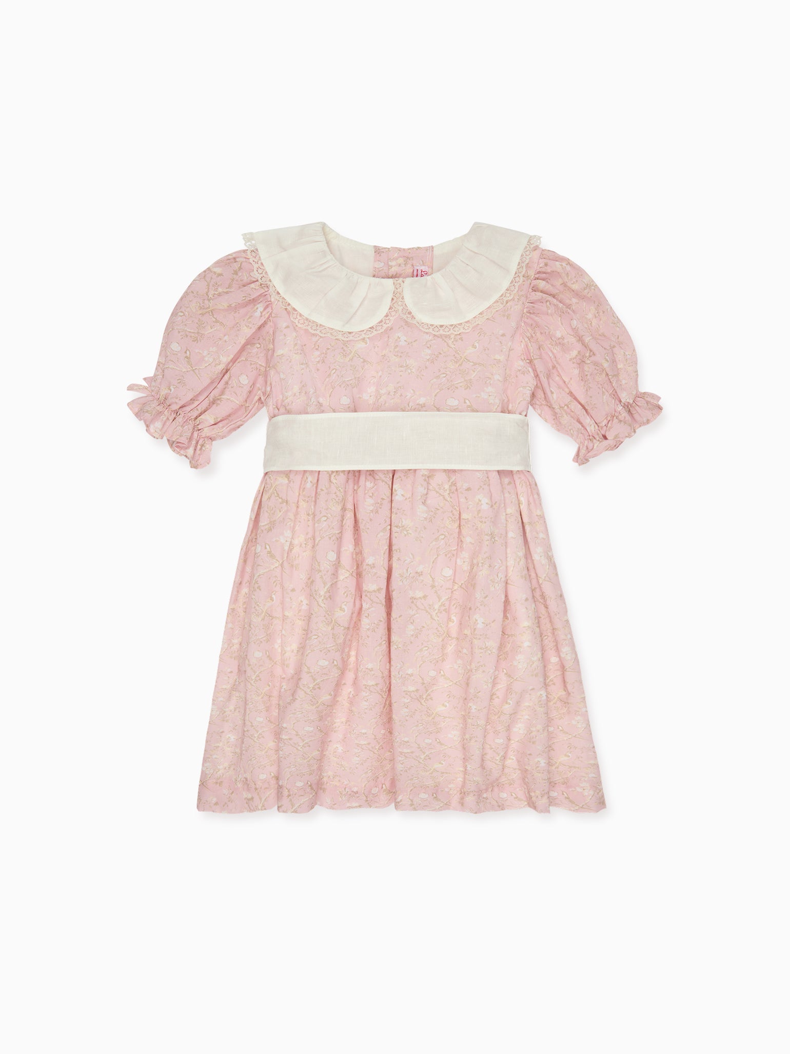 Robe fille en toile rose