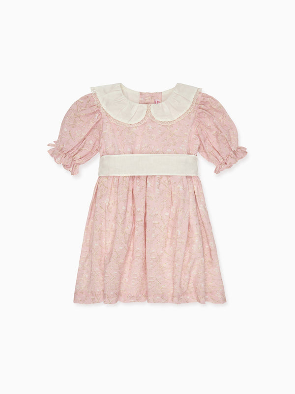 Robe fille en toile rose