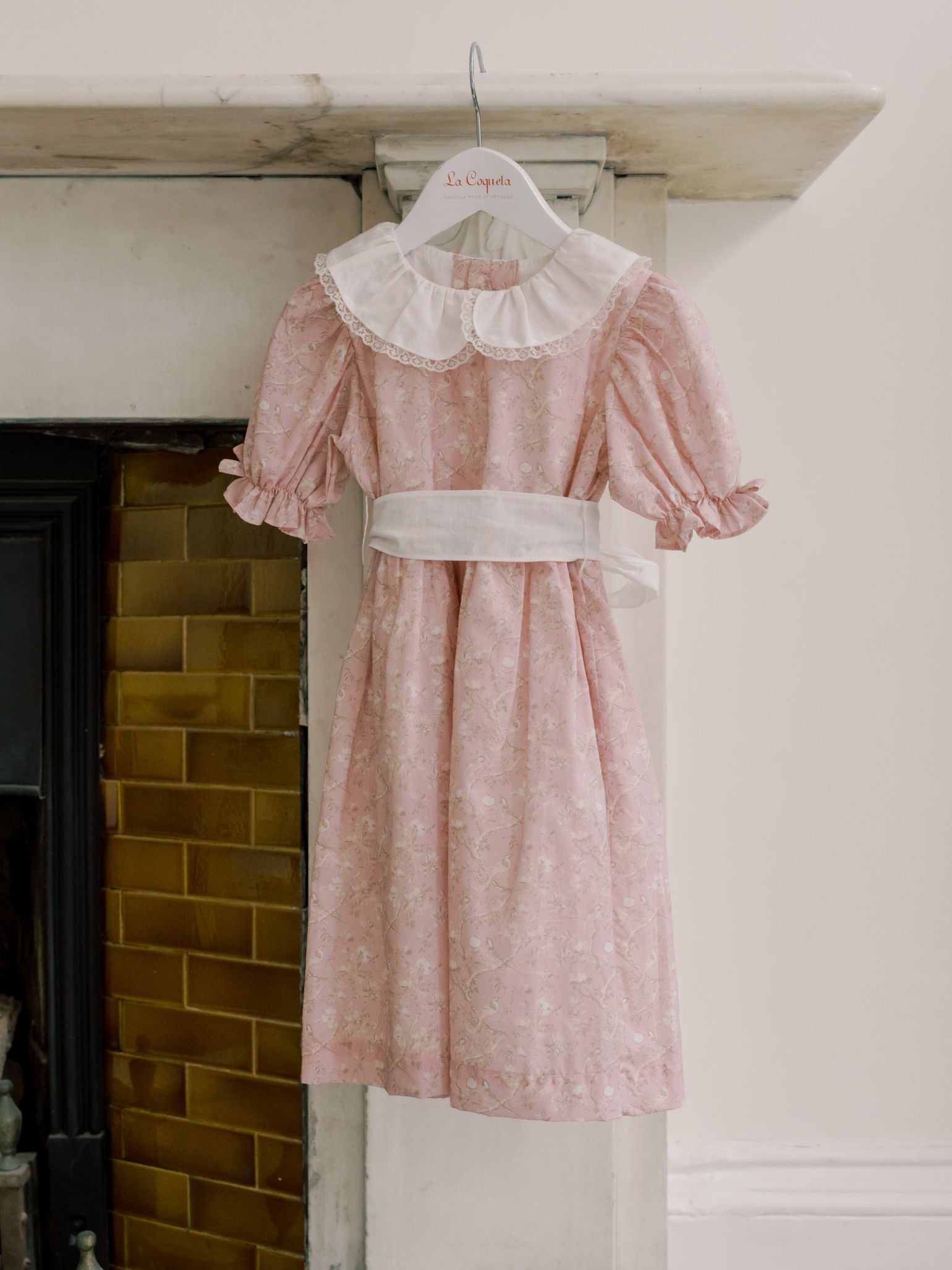 Robe fille en toile rose