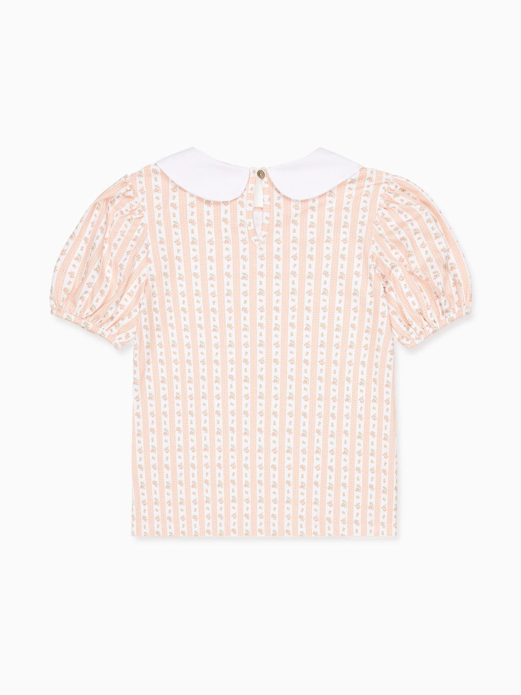 Haut fille rayé fleuri rose