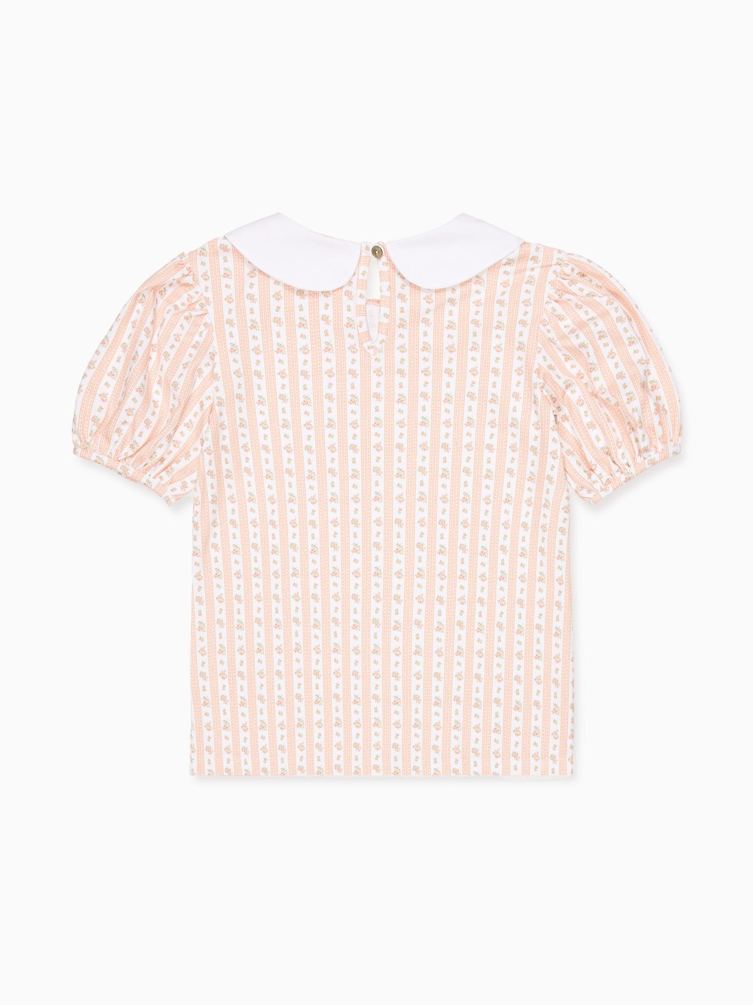 Haut fille rayé fleuri rose