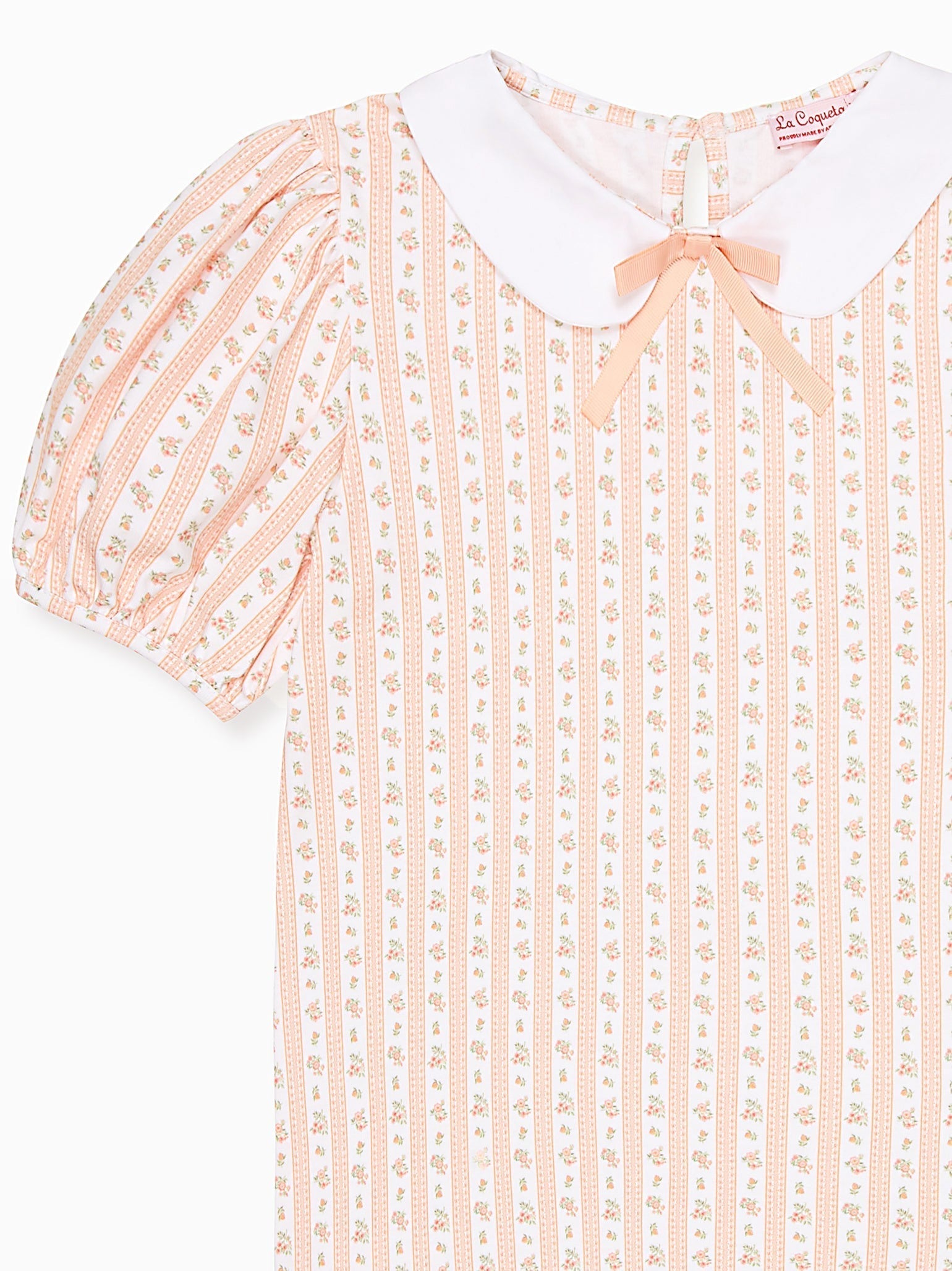 Haut fille rayé fleuri rose