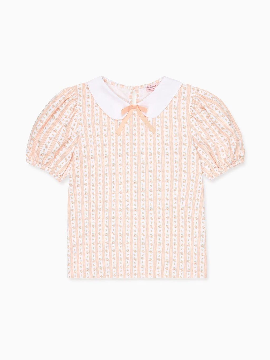 Haut fille rayé fleuri rose