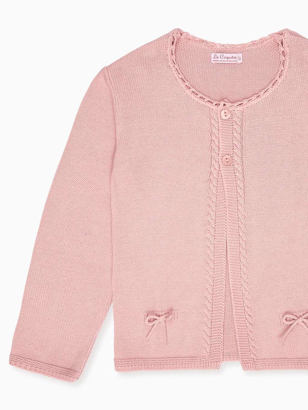Gilet Fille en Coton Rose Poudré