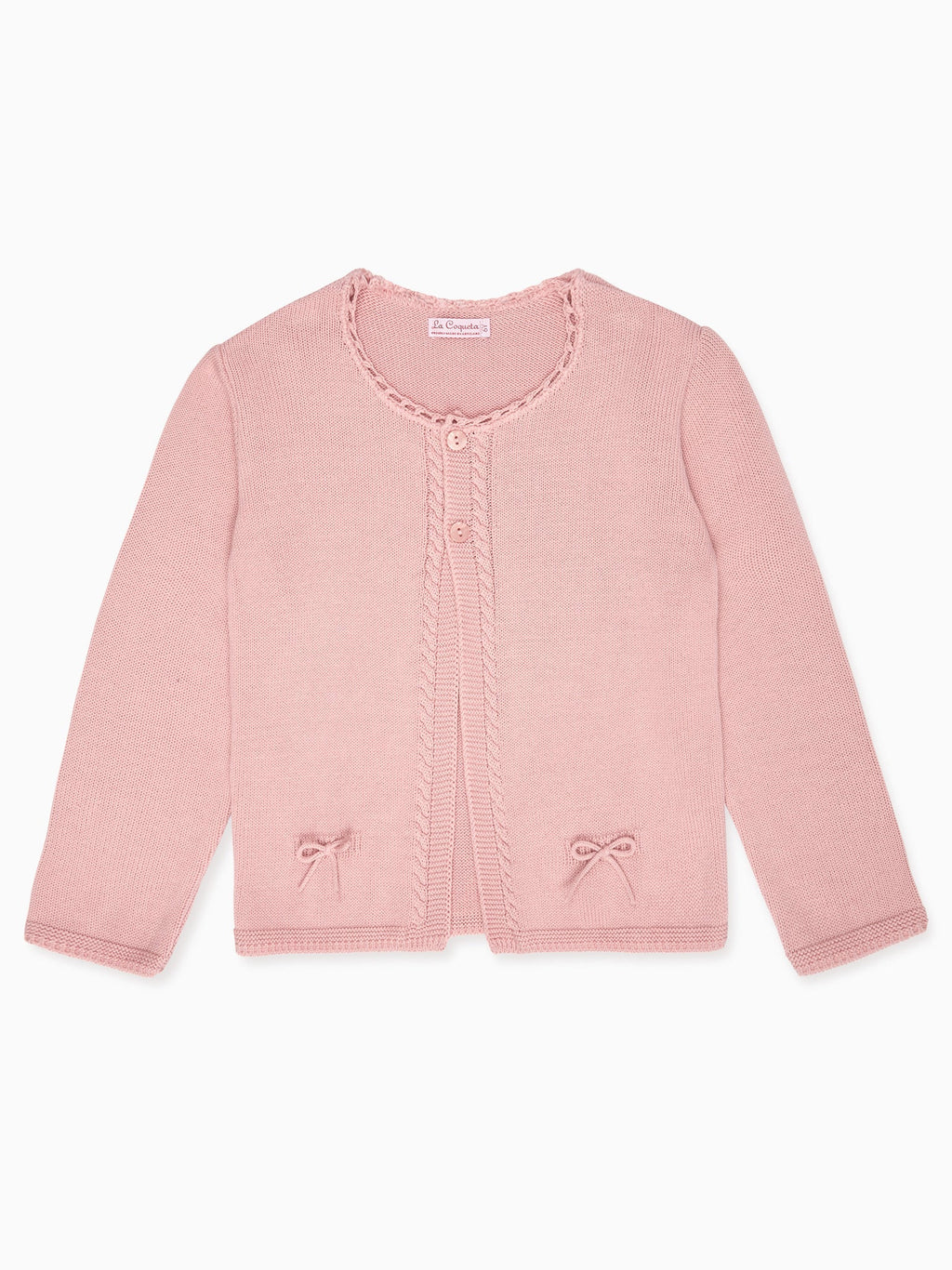 Gilet Fille en Coton Rose Poudré