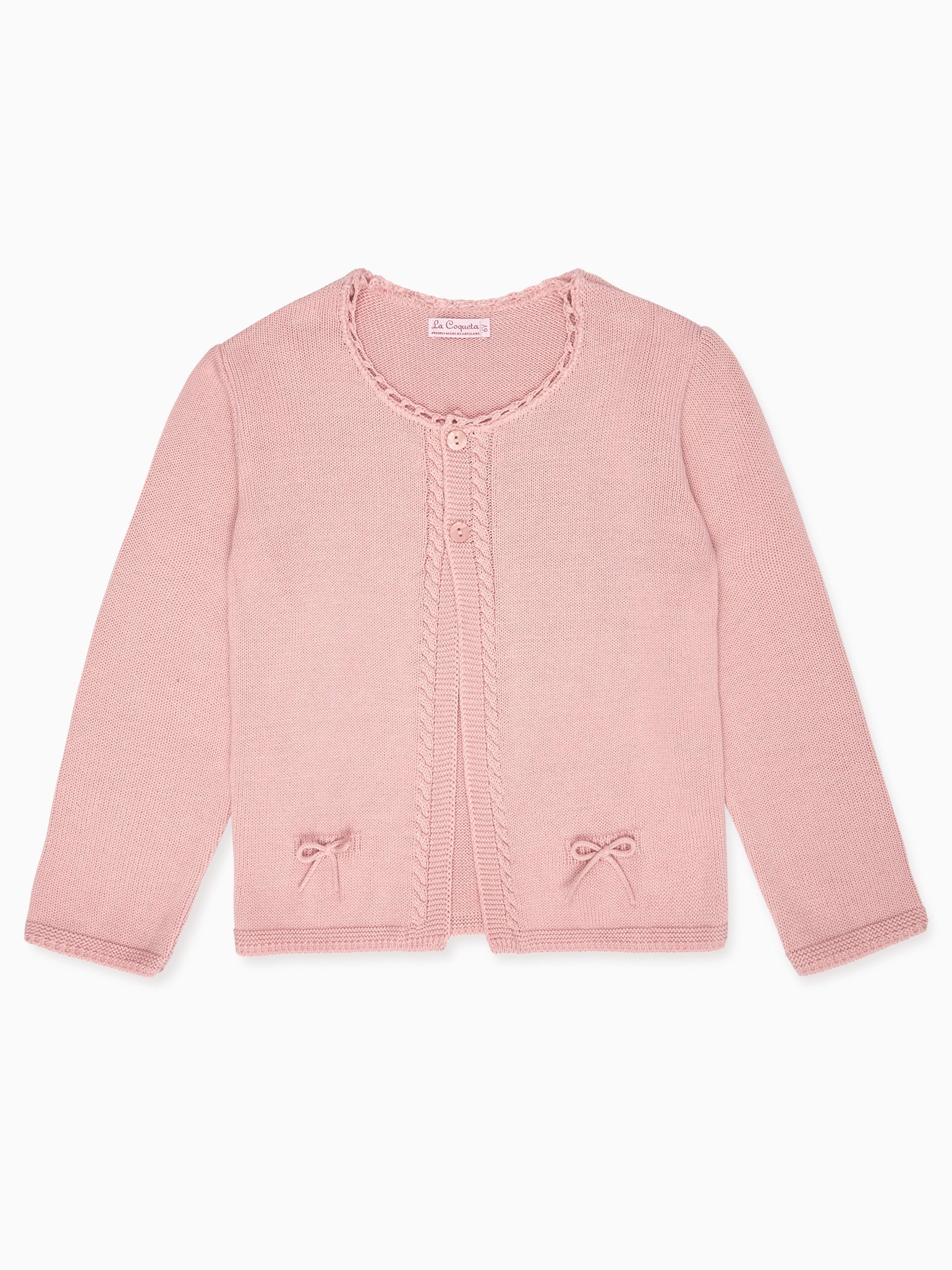 Gilet Fille en Coton Rose Poudré