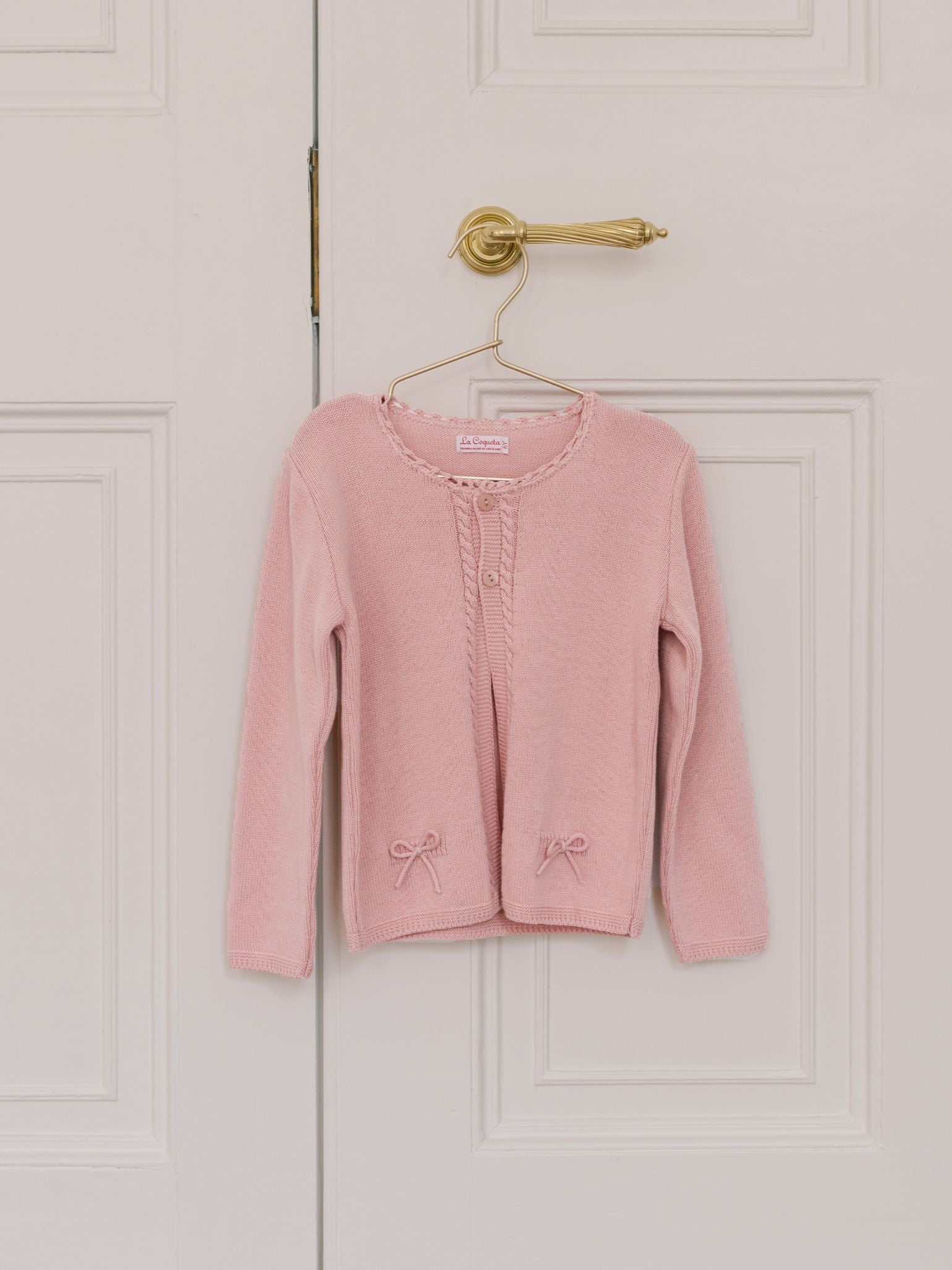 Gilet Fille en Coton Rose Poudré