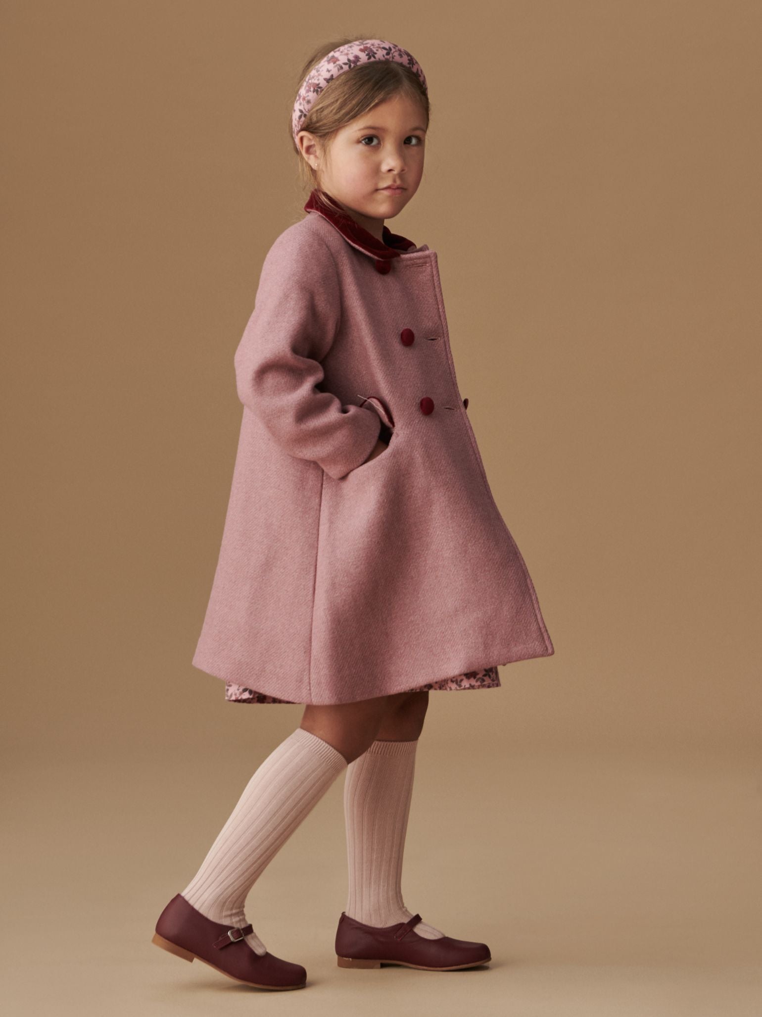 Manteau Rose Poudré pour Fille