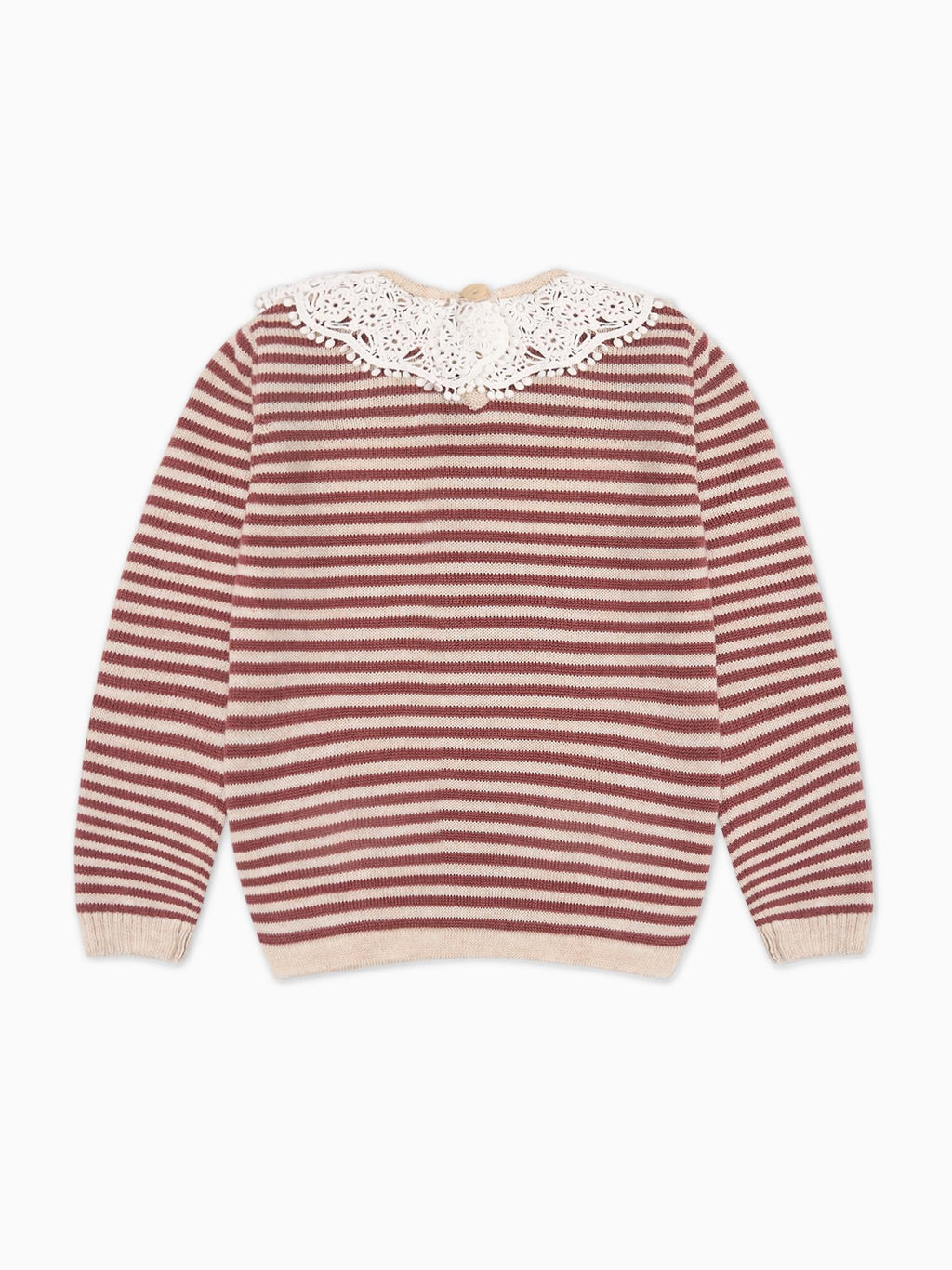 Pull Fille en Mérinos Rose Foncé