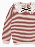 Pull Fille en Mérinos Rose Foncé