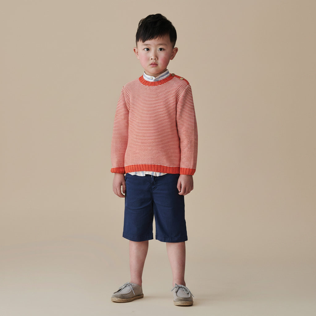 Shorts chino bleu marine garçon