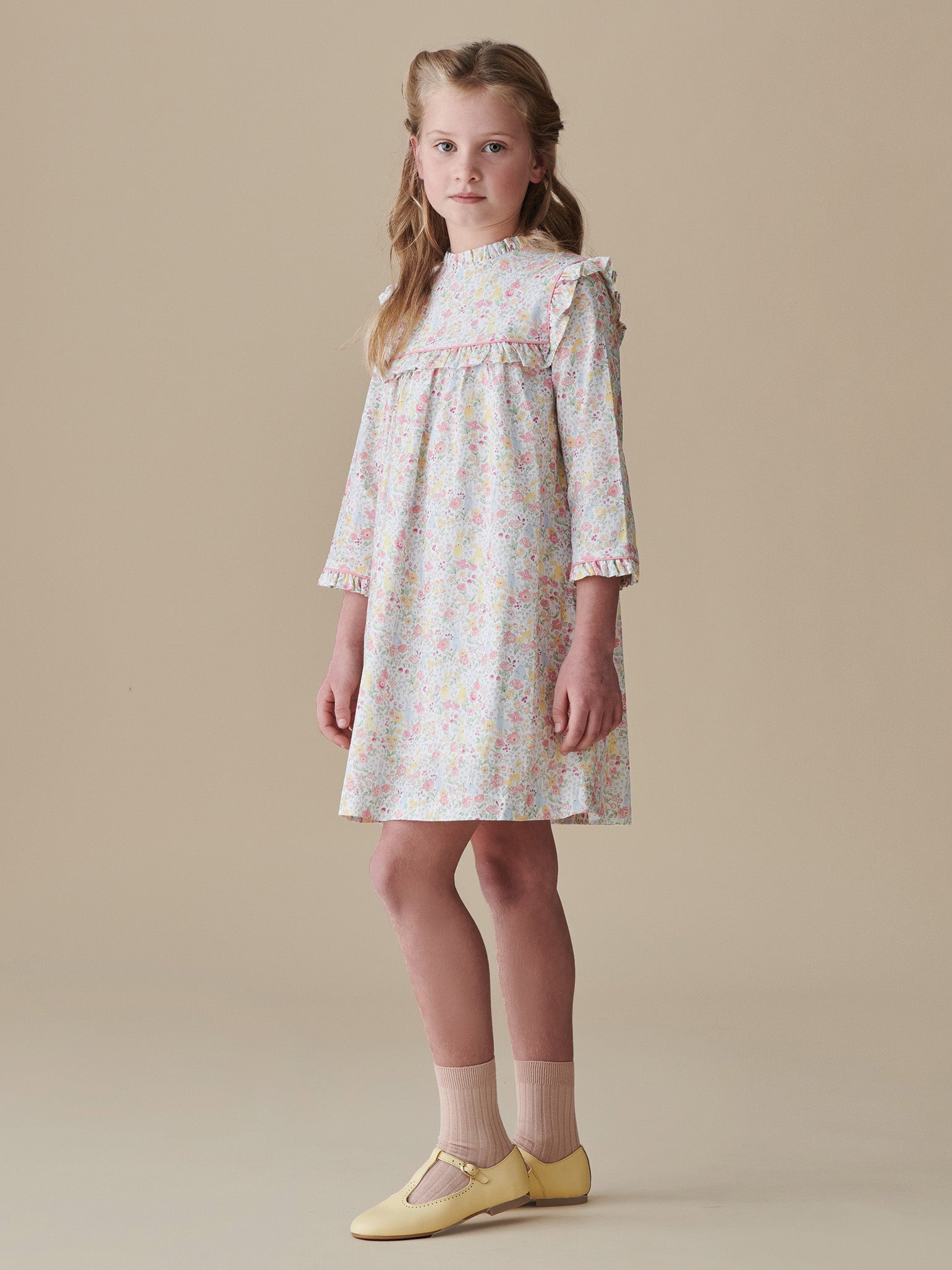 Robe Empire Fille Lapin Rose