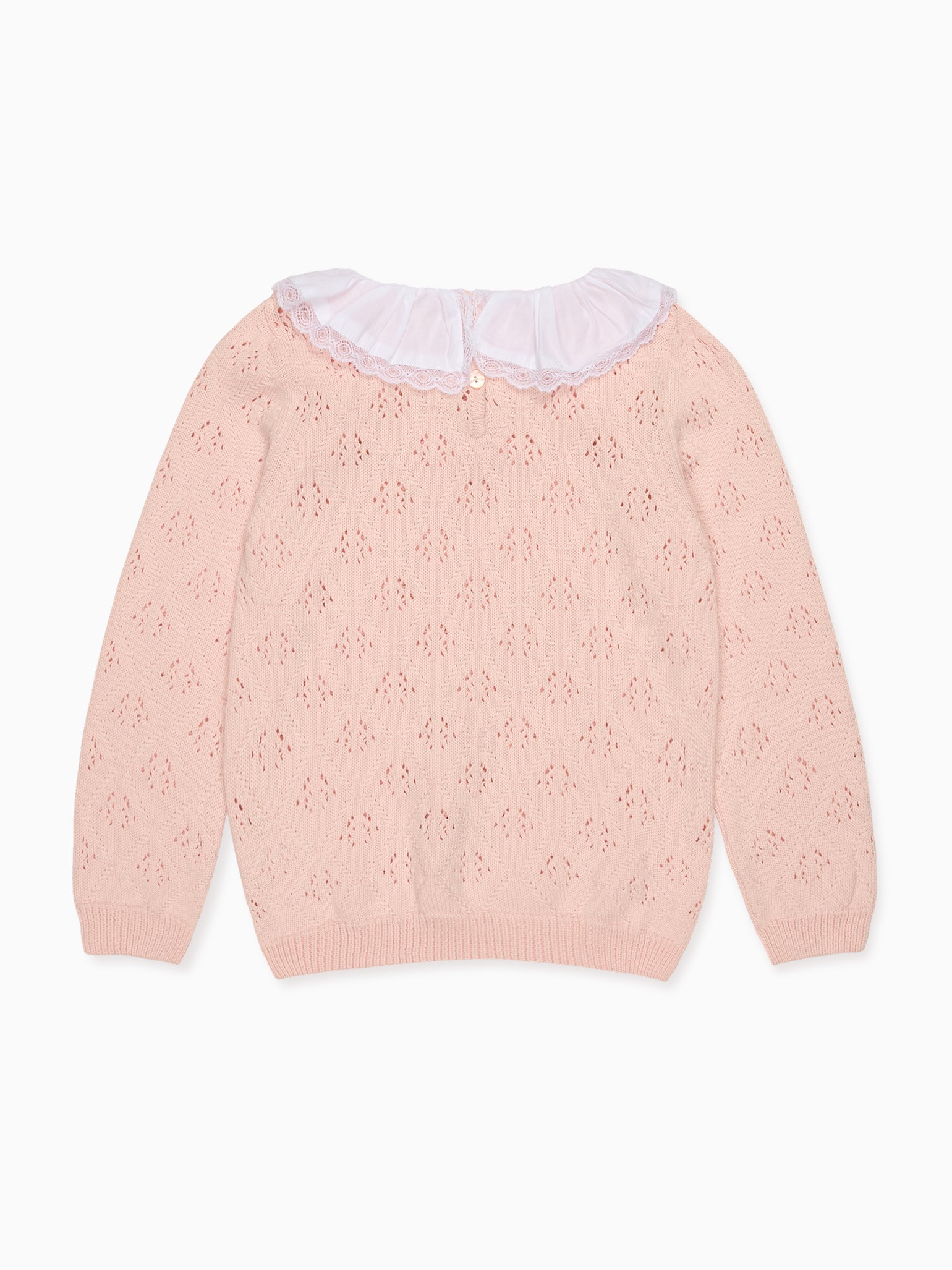 Pull en coton rose clair pour fille