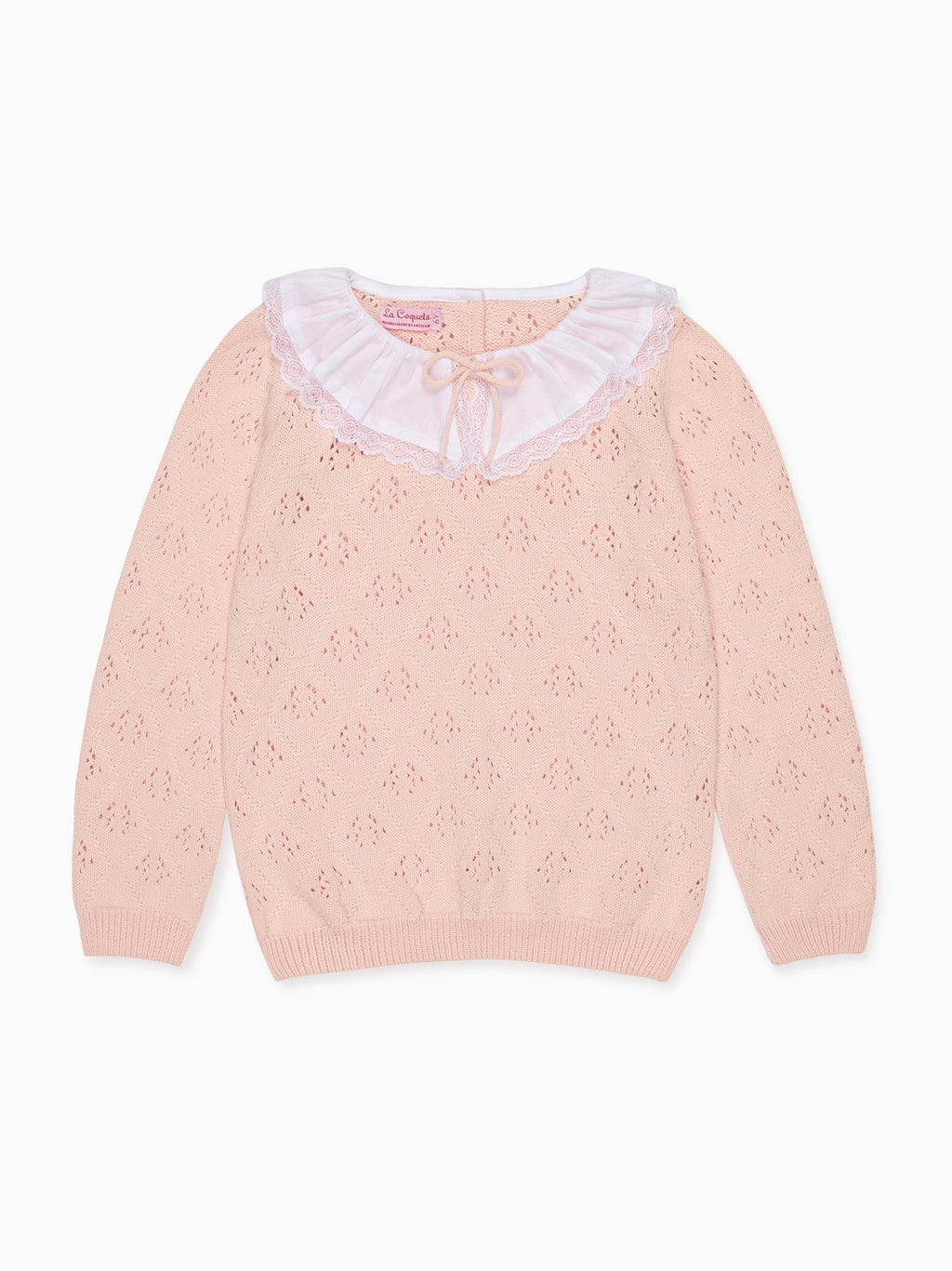 Pull en coton rose clair pour fille