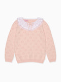 Pull en coton rose clair pour fille