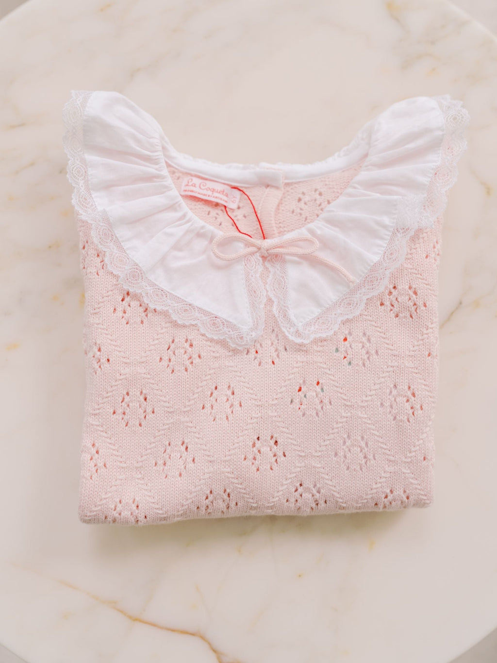 Pull en coton rose clair pour fille