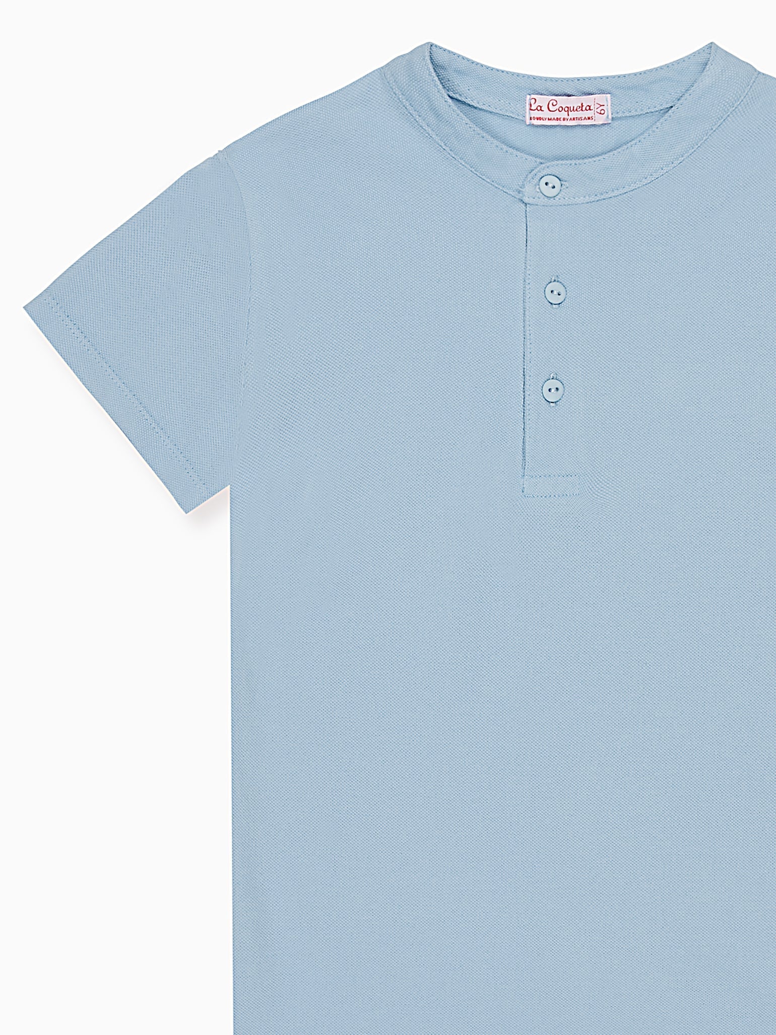 Polo de garçon bleu grisé