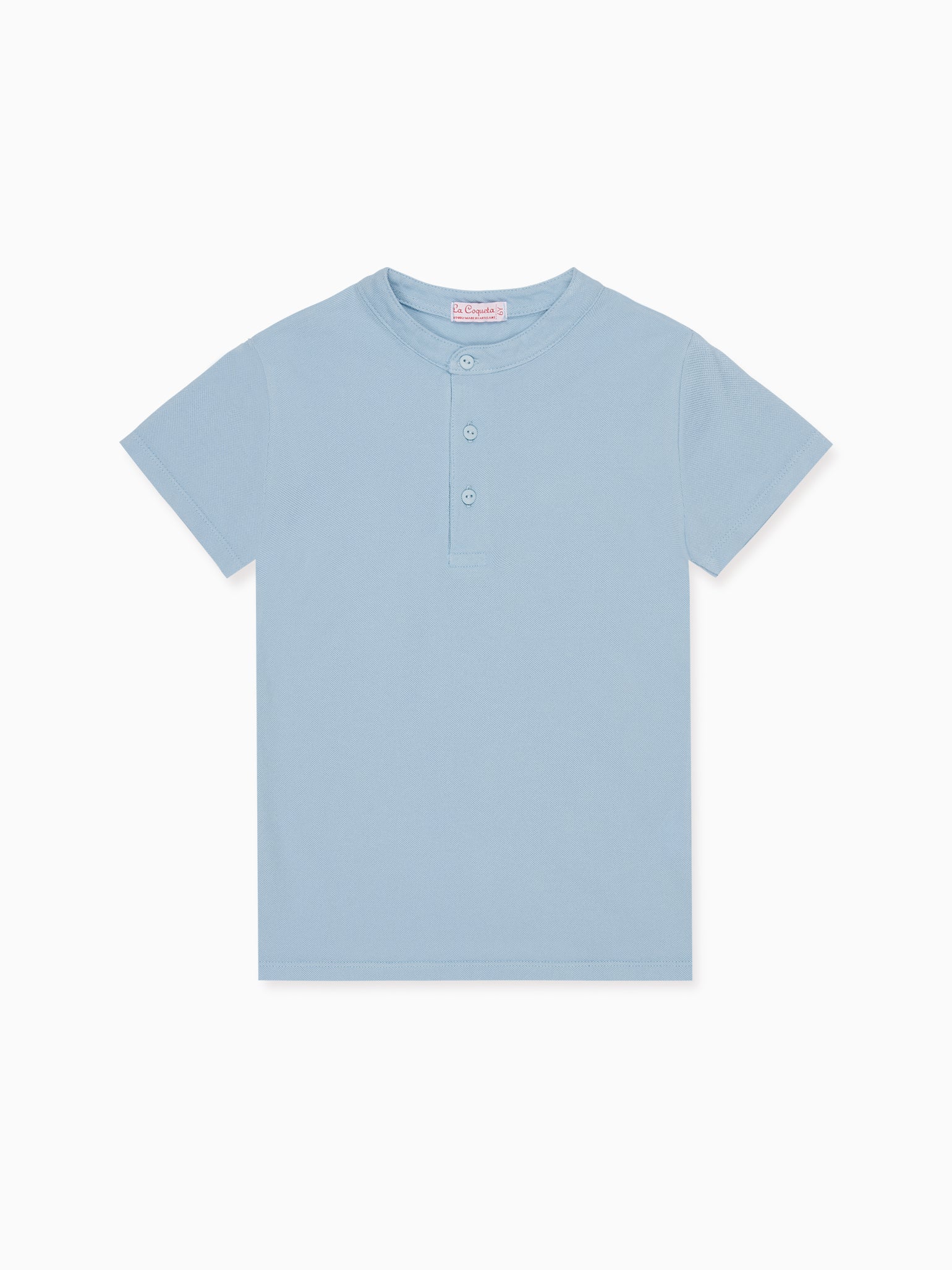 Polo de garçon bleu grisé
