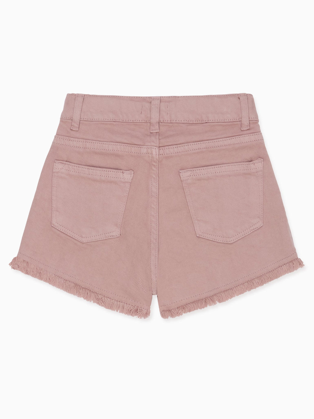 Short fille en coton rose poudré