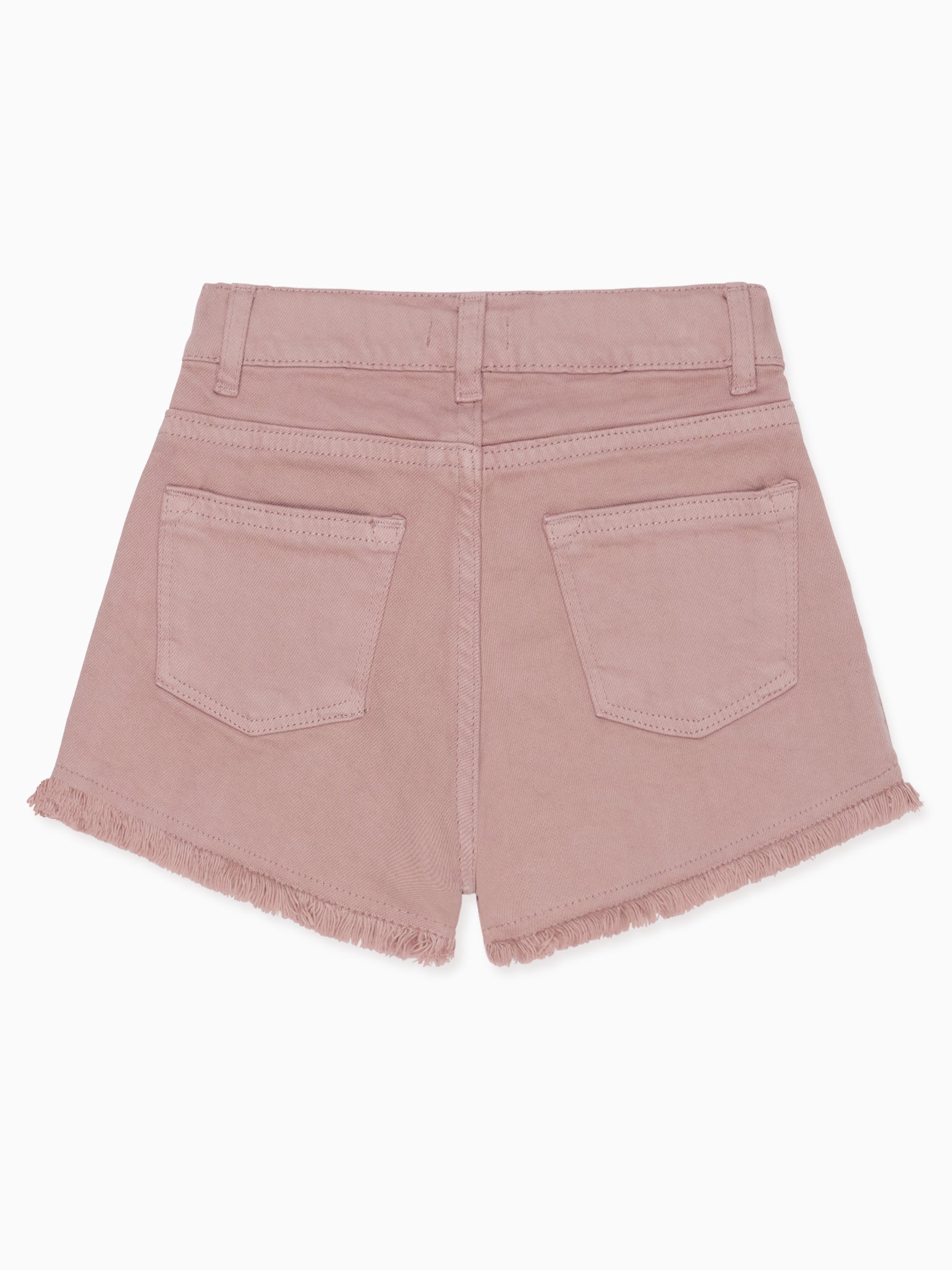 Short fille en coton rose poudré