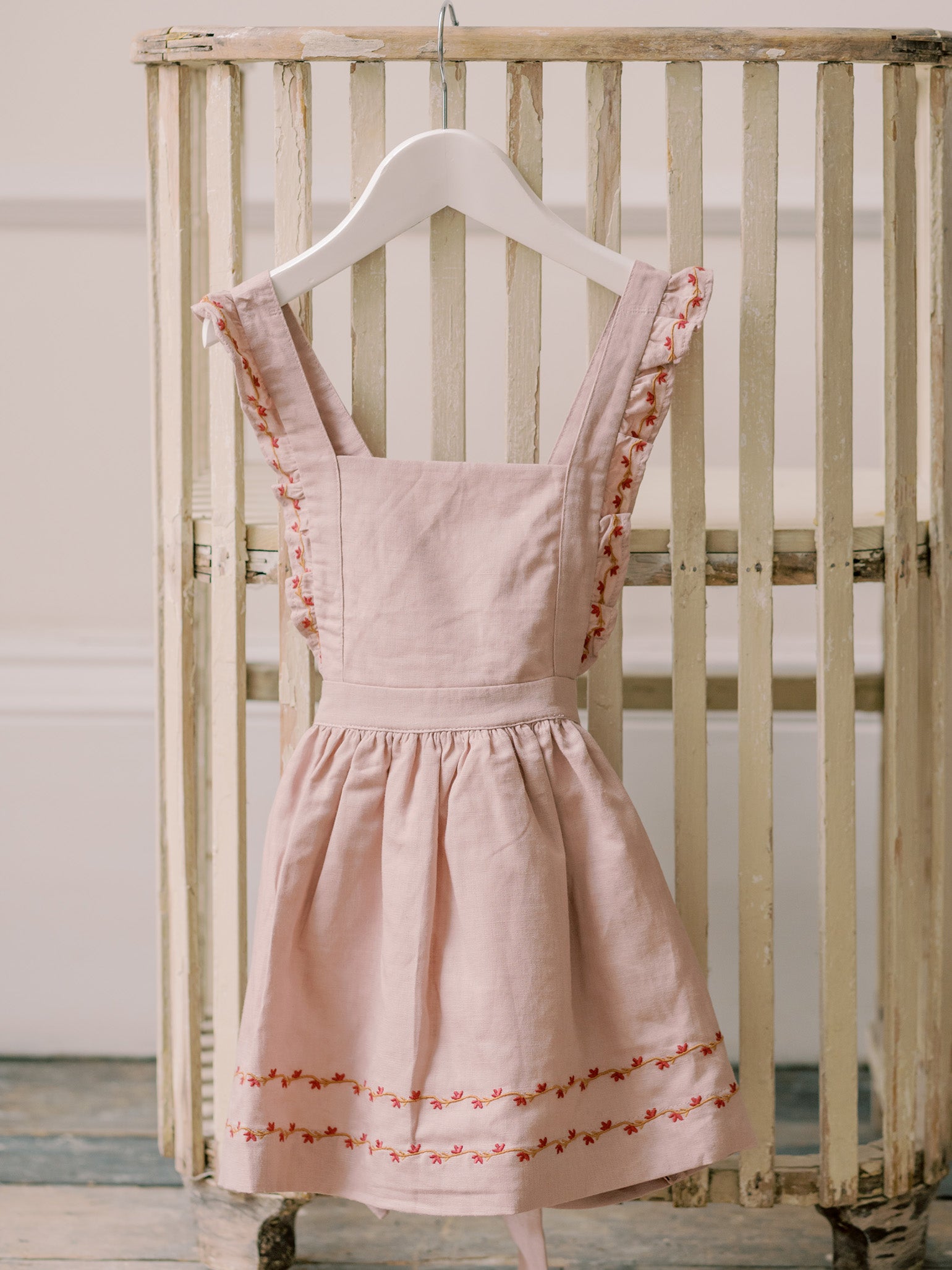 Jupon chasuble fille rose poudré