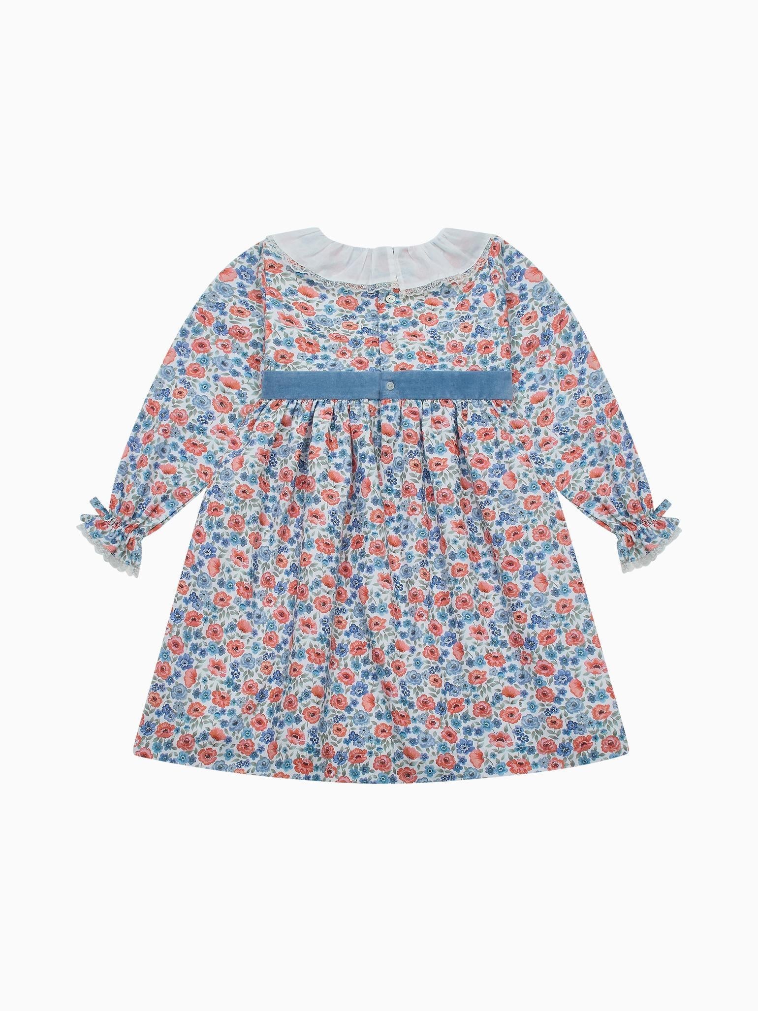 Robe rose florale pour fille