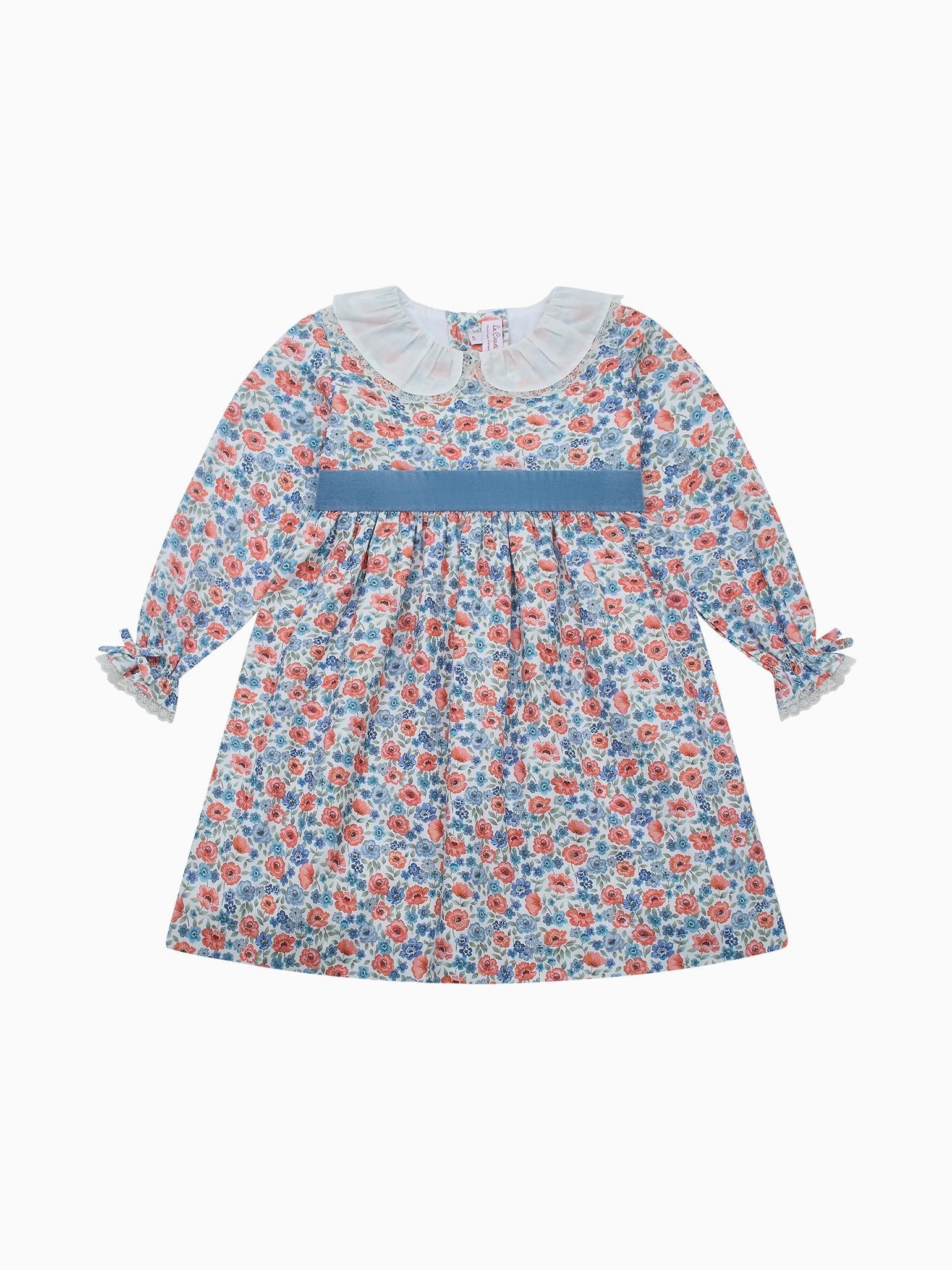 Robe rose florale pour fille