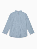 Chemise à carreaux bleu poussière à manches longues pour garçon