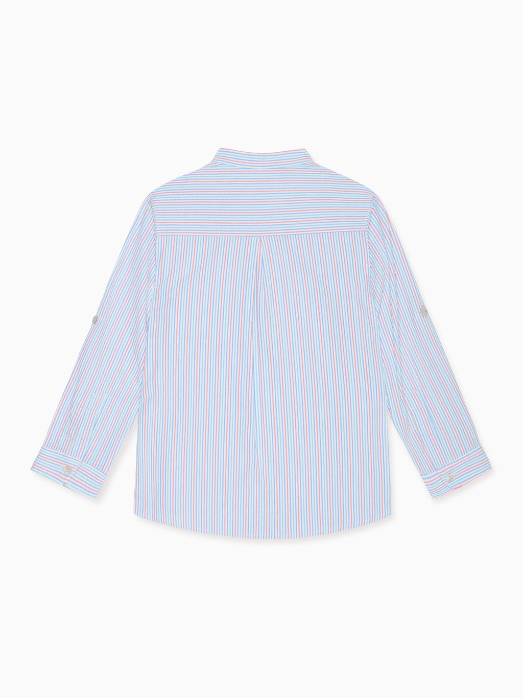 Chemise à manches longues pour garçon, rayures corail