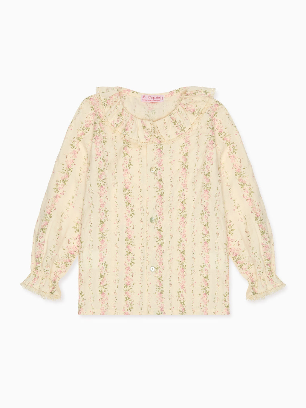 Chemisier à manches longues floral rose pour fille