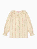 Chemisier à manches longues floral rose pour fille