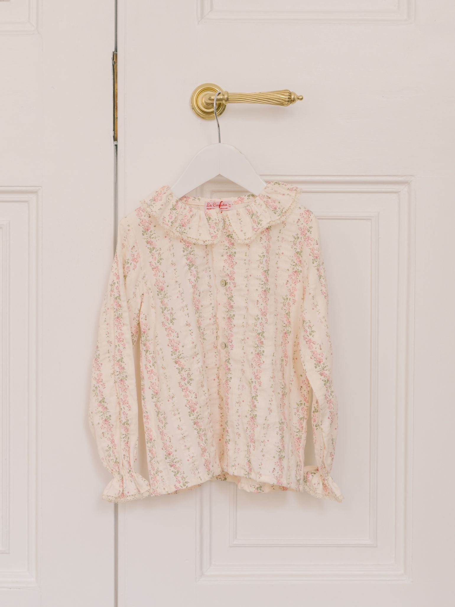 Chemisier à manches longues floral rose pour fille