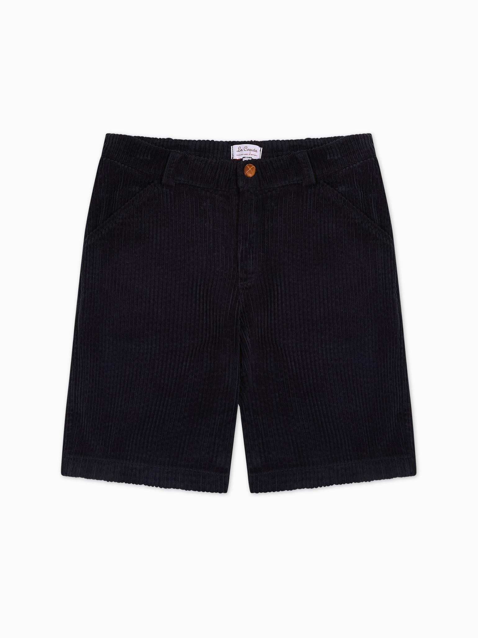 Shorts en velours côtelé bleu marine pour garçons