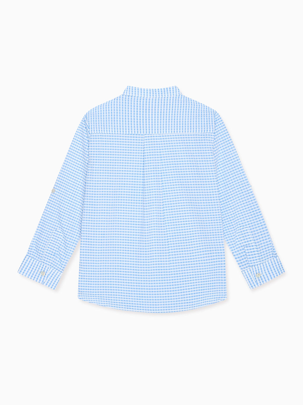 Chemise à manches longues à carreaux vichy bleu pour garçon