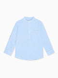 Chemise à manches longues à carreaux vichy bleu pour garçon