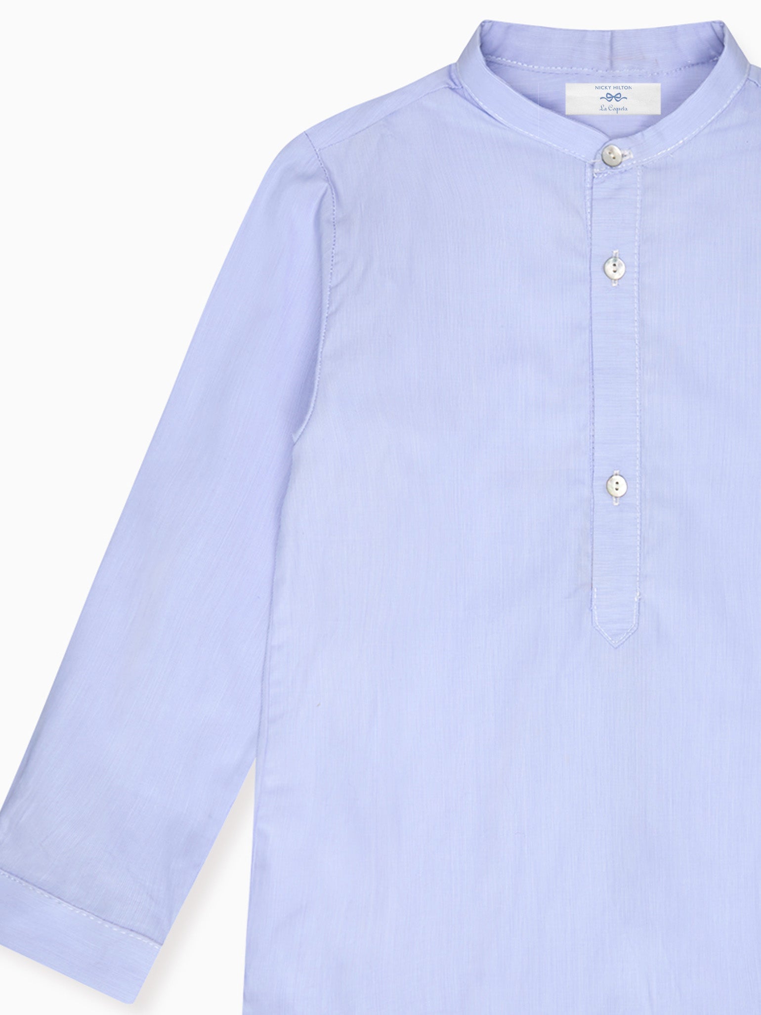 Chemise garçon manches longues à rayures bleues