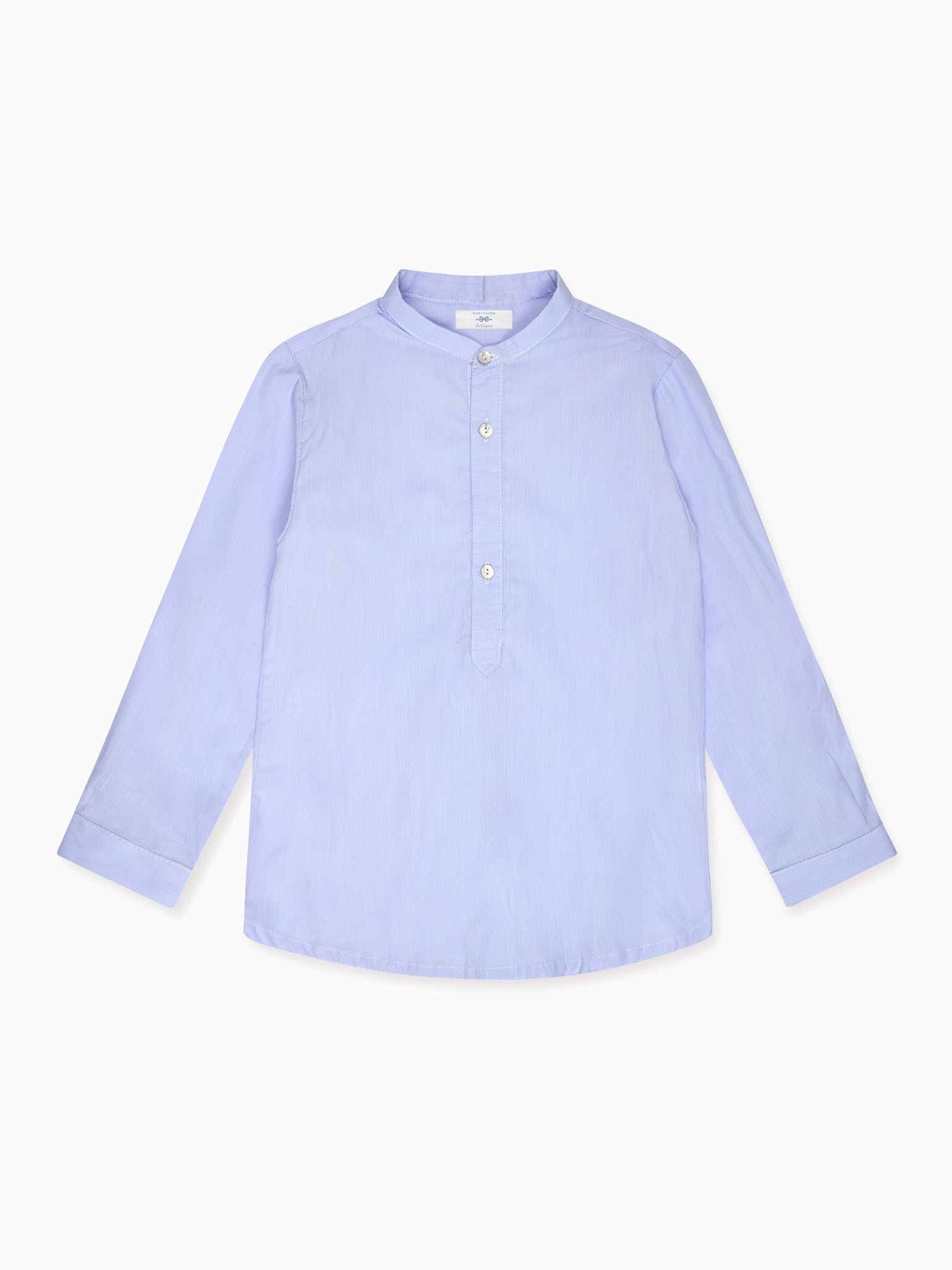 Chemise garçon manches longues à rayures bleues