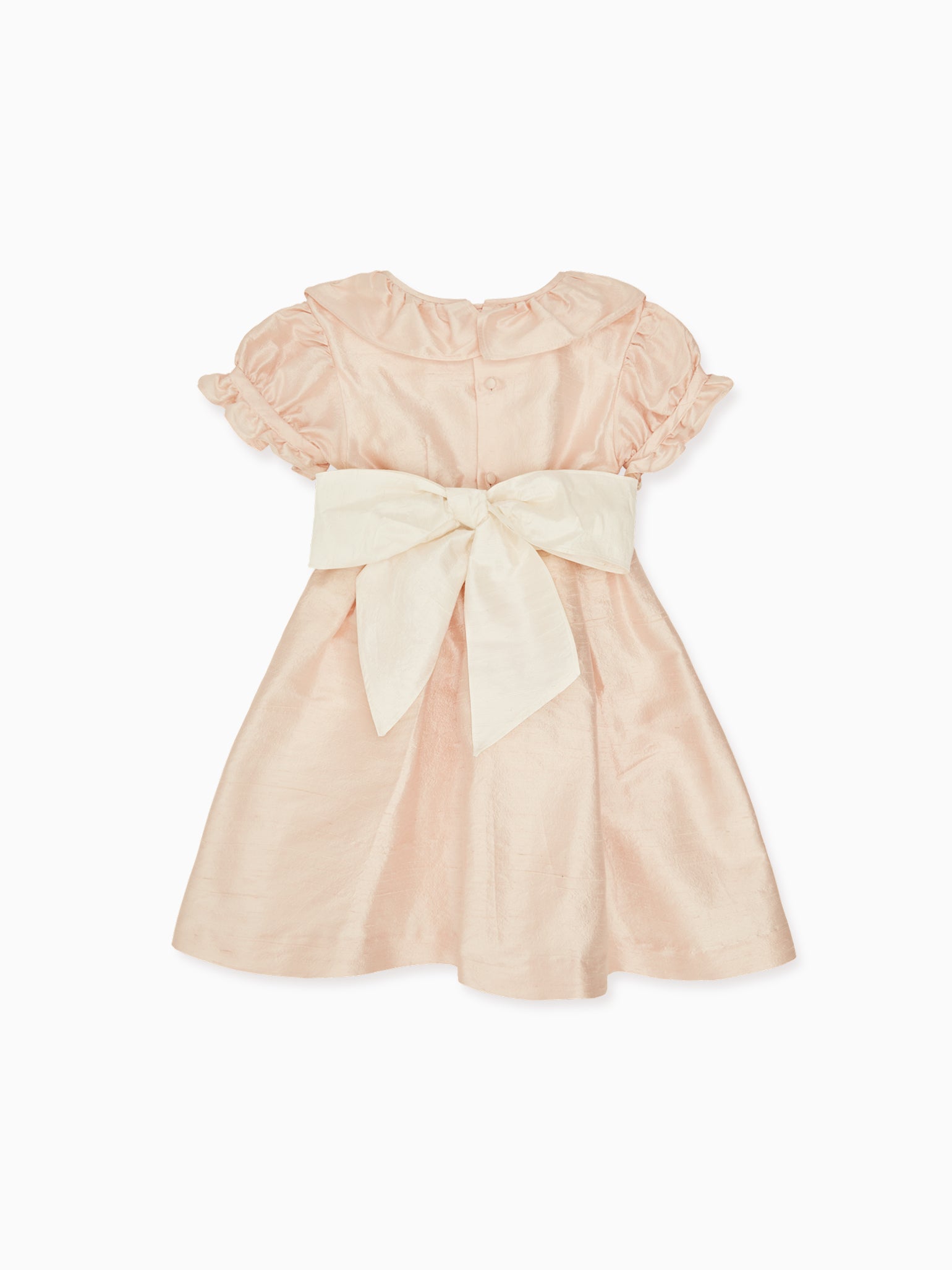 Robe en soie rose poudré pour fille