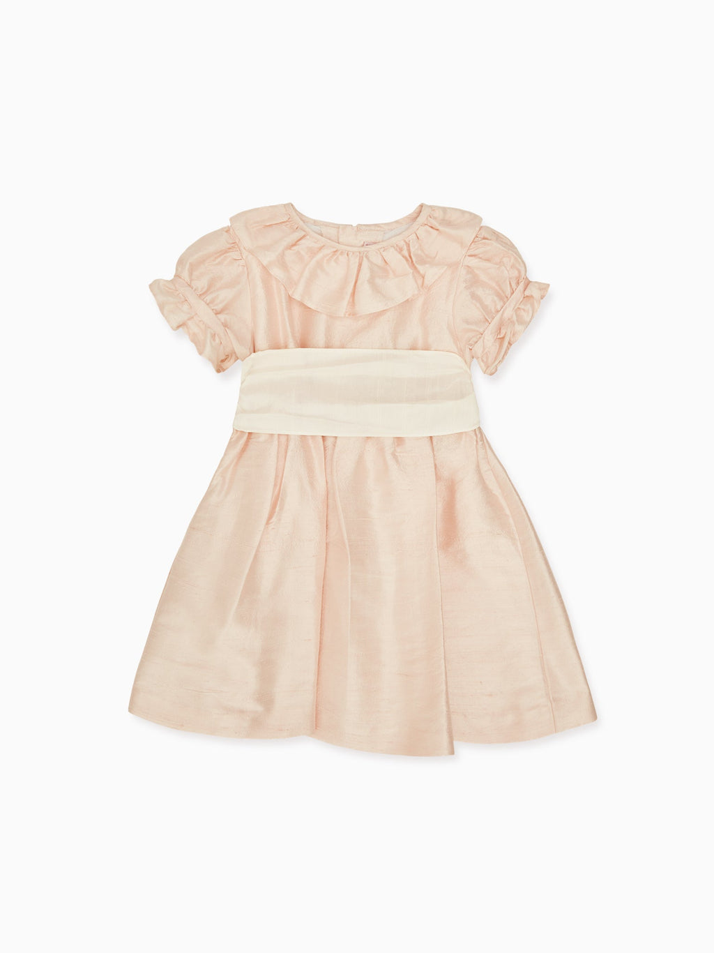 Robe en soie rose poudré pour fille