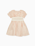 Robe en soie rose poudré pour fille