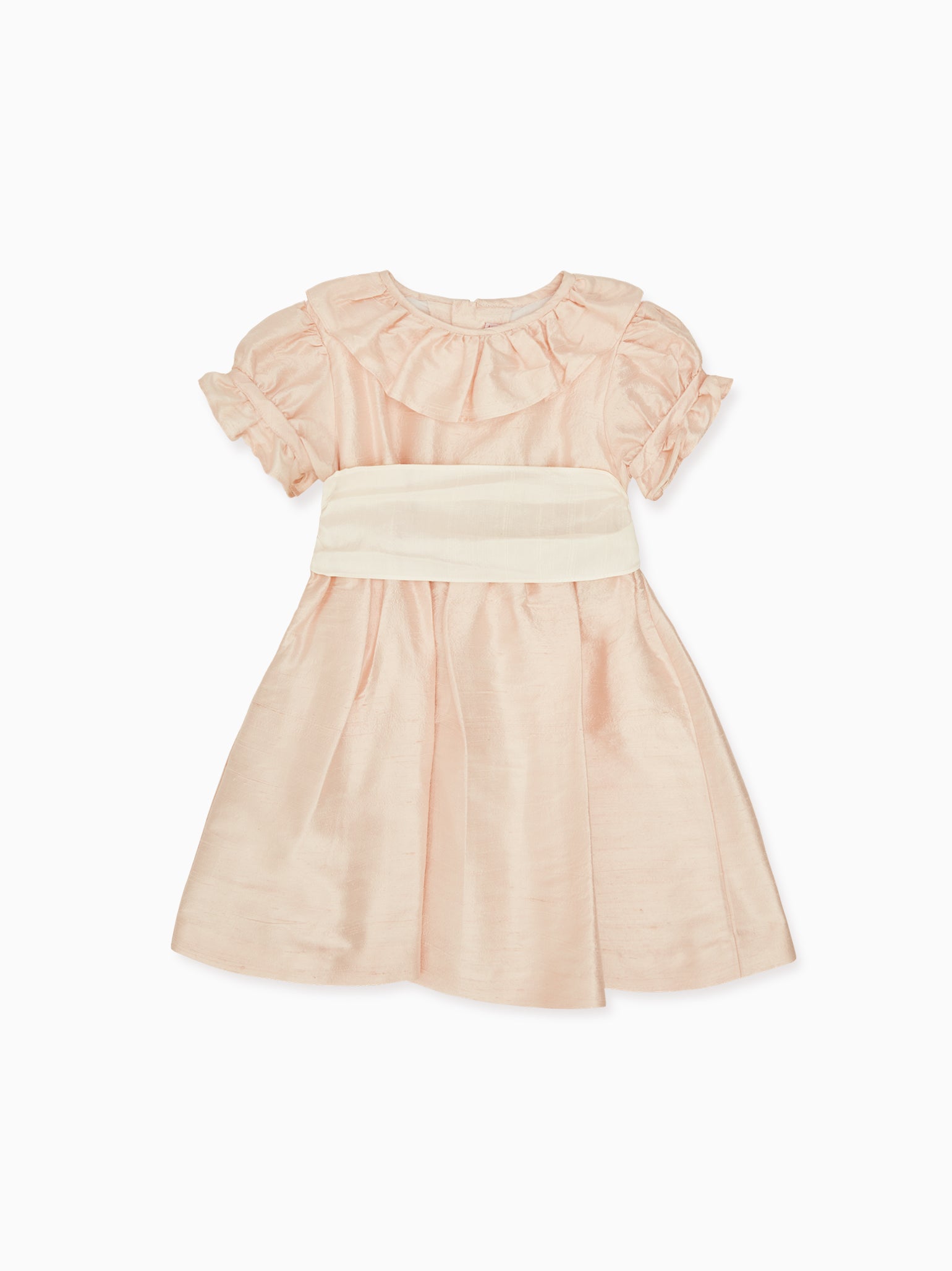 Robe en soie rose poudré pour fille