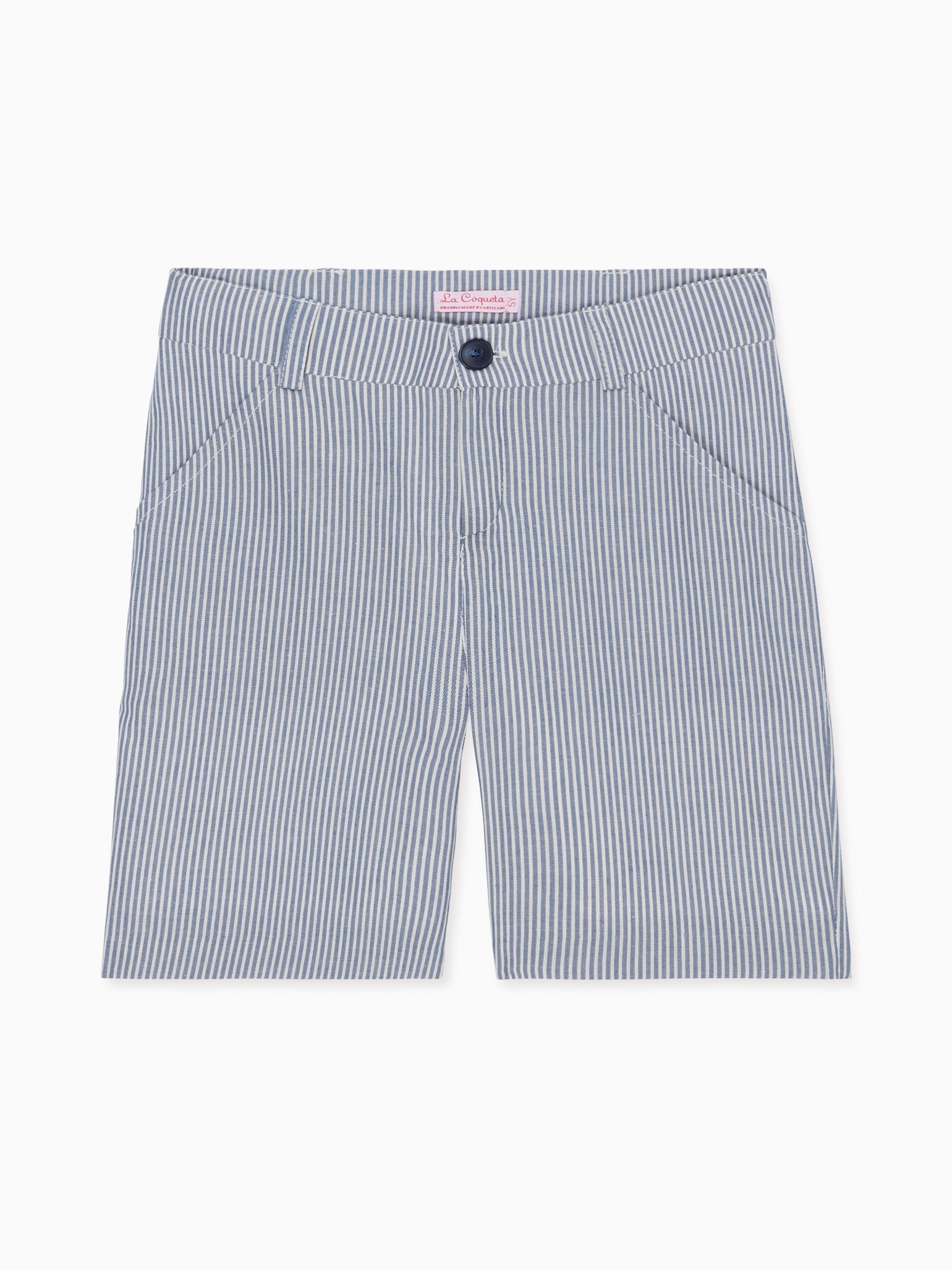 Short chino garçon rayé bleu