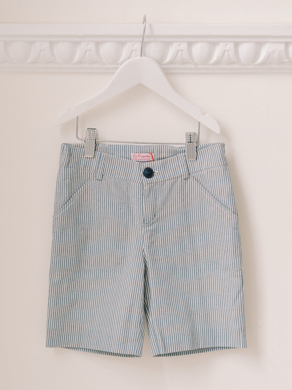 Short chino garçon rayé bleu