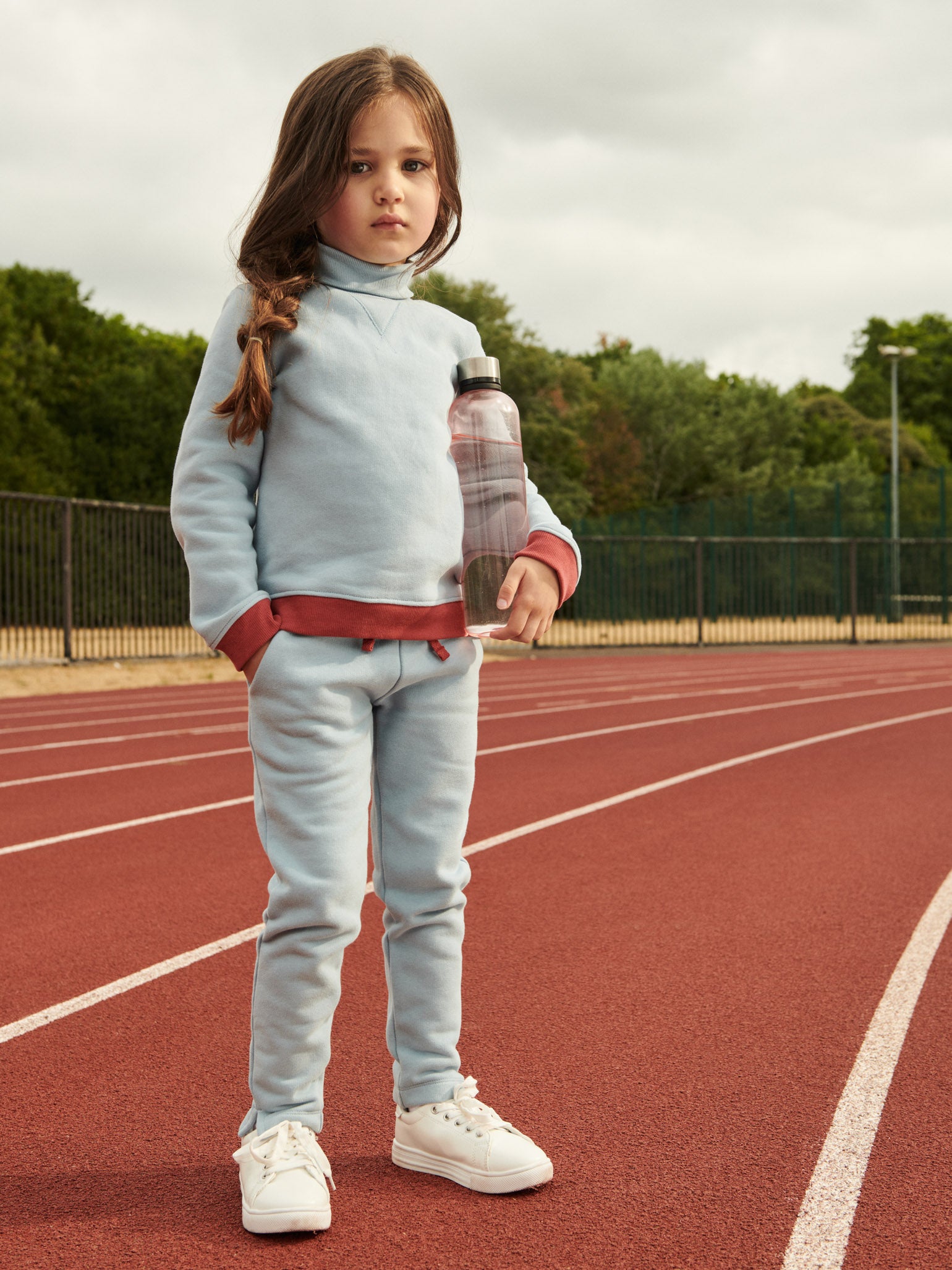 Sweat-shirt col roulé bleu pour enfants