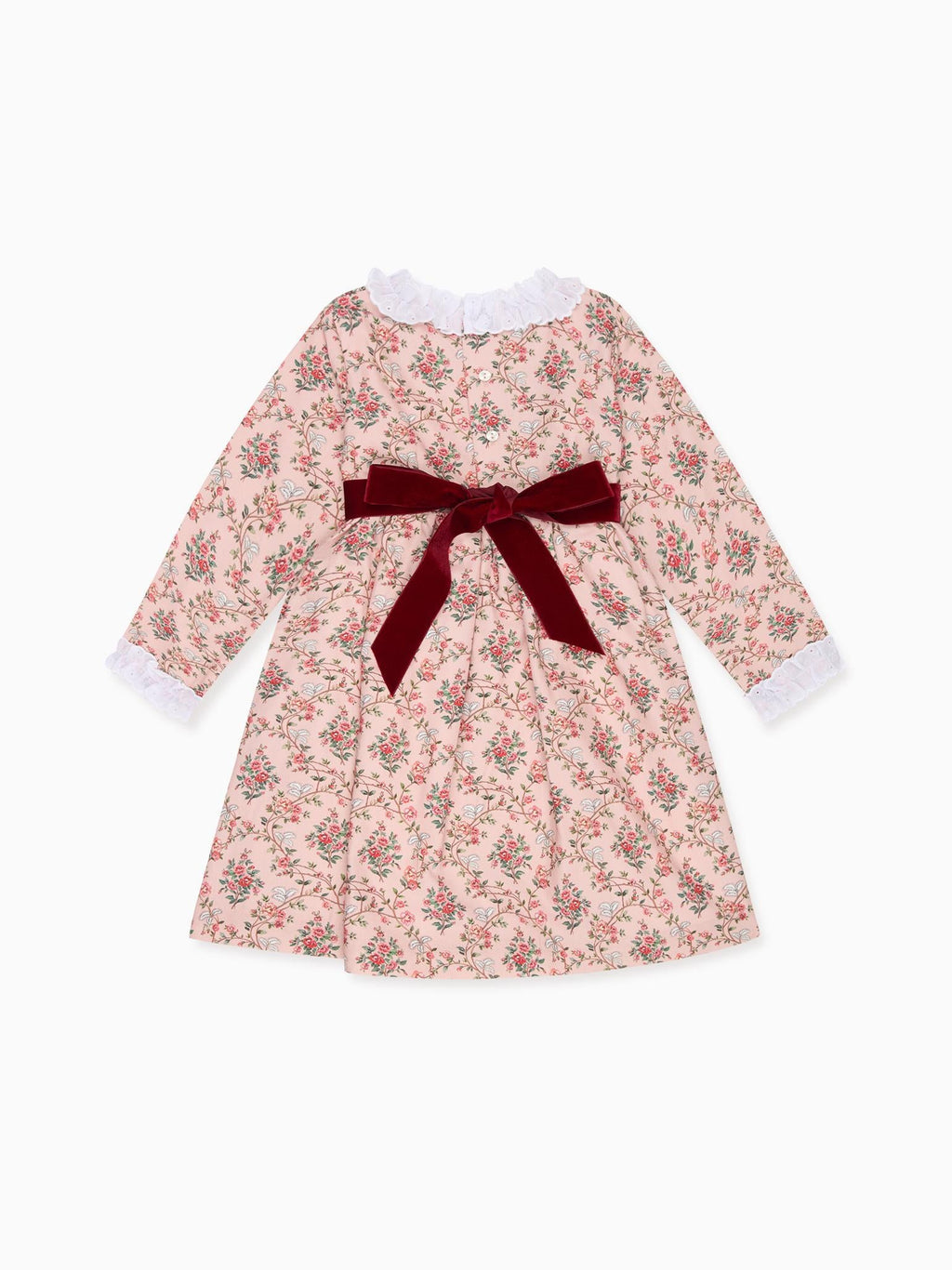 Robe fille florale rose